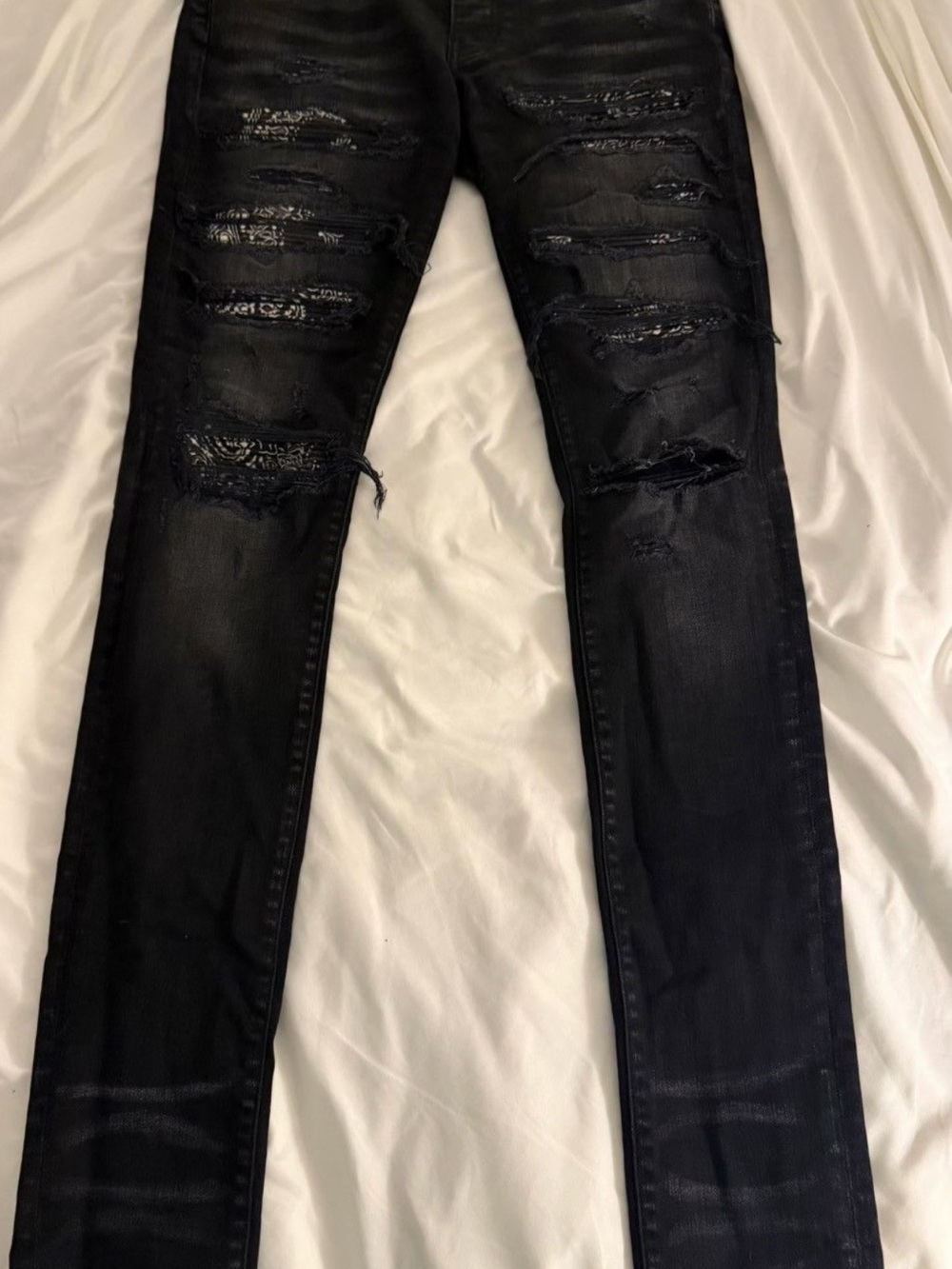 Black amiri thrasher jeans